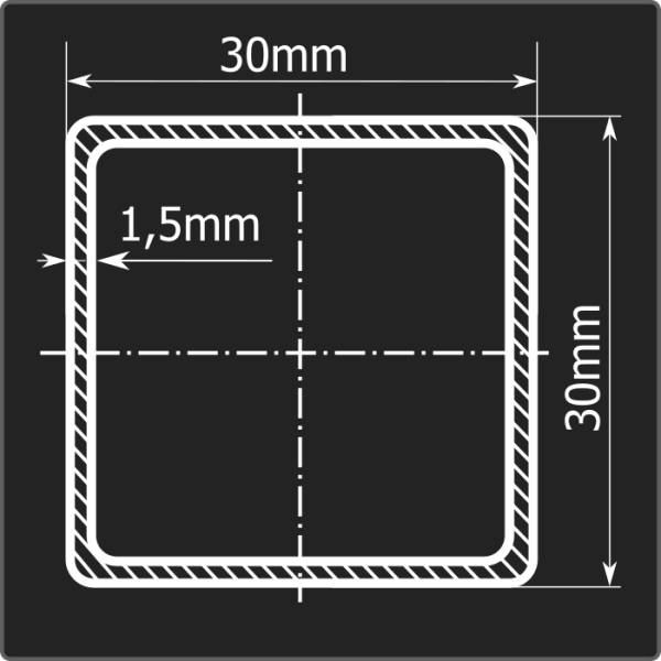 Труба проф. 30*30*1,5 ст.08пс Феррум 6м ГОСТ 13663-86