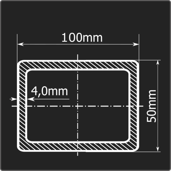 Труба проф. 100*50*4,0 ст.3сп Феррум 12м ГОСТ 13663-86