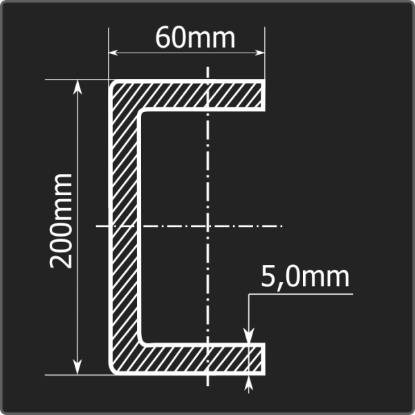 Швеллер холоднокатаный 200*60*5,0 ст.3пс Феррум 12м ГОСТ 8278-83
