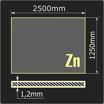 Лист оцинкованный 1,2*1250*2500 ст.08пс ММК ГОСТ 14918-2020