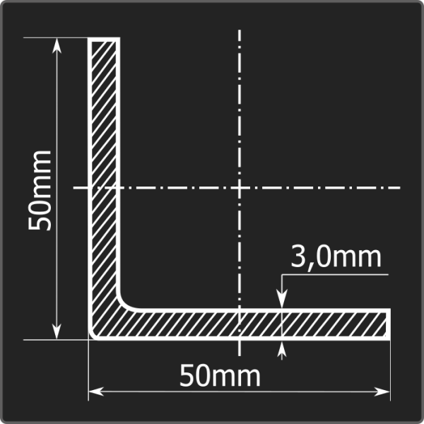 Угол холоднокатаный 50*50*3,0 ст.3пс Феррум 12м ГОСТ 19771-93