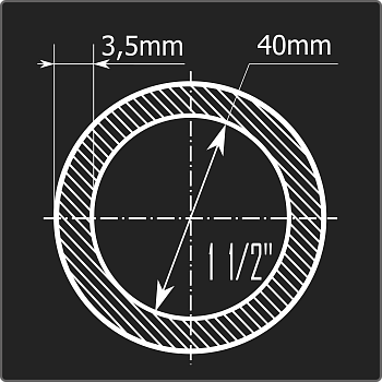Труба ВГП 40*3,5 ст.3сп Феррум 6м ГОСТ 3262-75
