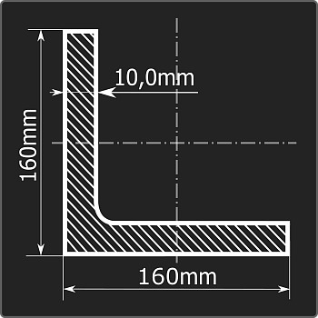 Угол 160*160*10 С255 12м ГОСТ 27772-2021/ГОСТ 8509-93