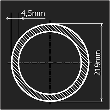 Труба электросварная 219*4,5 ст.20 Феррум 12м ГОСТ 10705-80