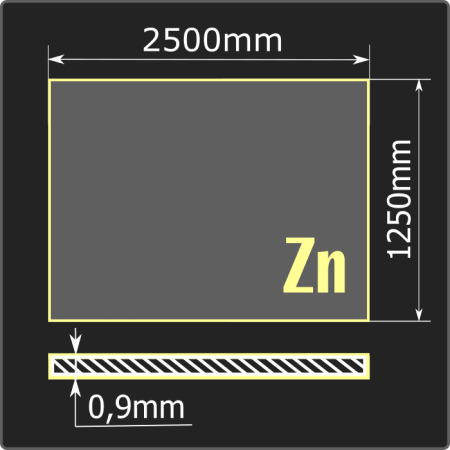 Лист оцинкованный 0,9*1250*2500 ст.08пс Кармет ГОСТ 14918-2020