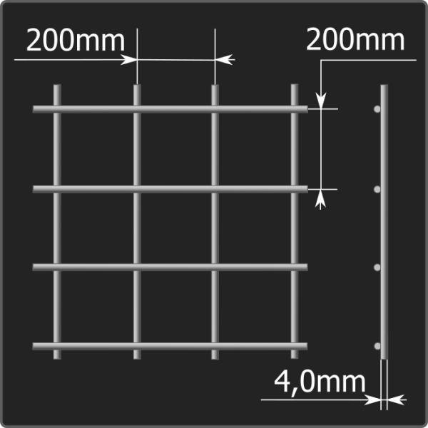 Сетка кладочная 200*200*4,0 (1,0*3,0) ТУ 25.93.13-001-03876796-2019