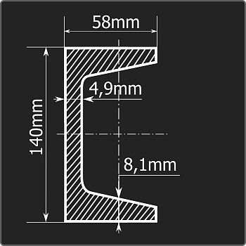 Швеллер 14У ст.3сп 12м ГОСТ 535-2005/ГОСТ 8240-97