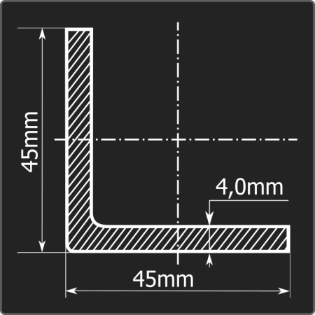 Угол холоднокатаный 45*45*4,0 ст.3пс Феррум 6м ГОСТ 19771-93