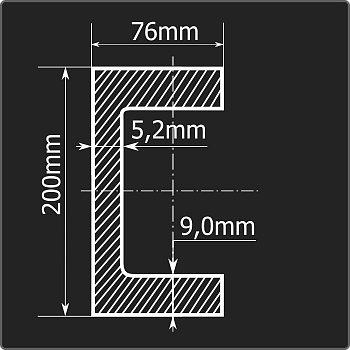 Швеллер 20П ст.3сп 12м ГОСТ 535-2005/ГОСТ 8240-97