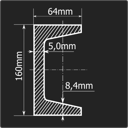 Швеллер 16У ст.3сп 12м ГОСТ 535-2005/ГОСТ 8240-97