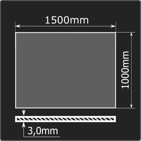 Лист горячекатаный 3,0*1500*1000 ст.3сп Феррум ГОСТ 16523-97