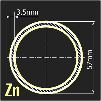 Труба электросварная оцинкованная 57*3,5 ст.3пс ГОСТ 10705-80 12м