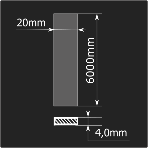 Полоса горячекатаная 4,0*20 6м ст.3сп Феррум ГОСТ 103-2006