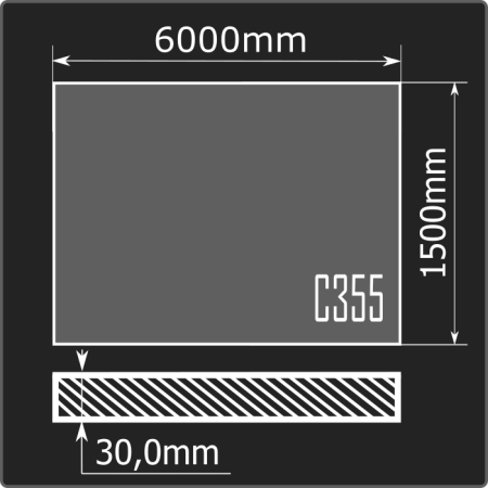 Лист горячекатаный 30*1500*6000 С355 ГОСТ 27772-2021