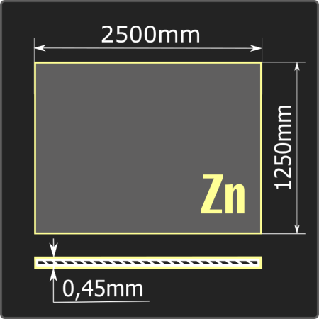 Лист оцинкованный 0,45*1250*2500 ст.08пс Кармет ГОСТ 9045-93