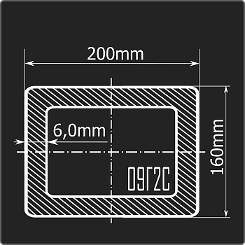 Труба проф. 200*160*6,0 09Г2С Феррум 12м ГОСТ 30245-2003