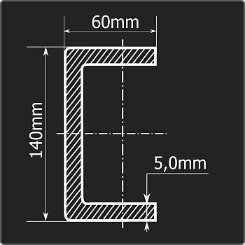 Швеллер холоднокатаный 140*60*5,0 ст.3пс Феррум 6м ГОСТ 8278-83