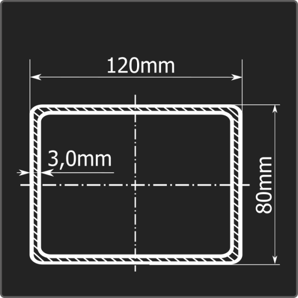Труба проф. 120*80*3,0 ст.3сп Феррум 12м ГОСТ 13663-86