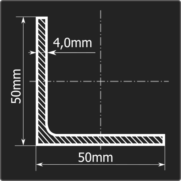 Угол 50*50*4,0 ст.3сп 12м ГОСТ 535-2005/ГОСТ 8509-93