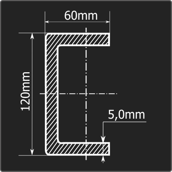 Швеллер холоднокатаный 120*60*5,0 ст.3пс Феррум 12м ГОСТ 8278-83