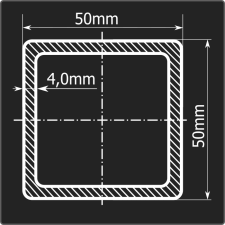 Труба проф. 50*50*4,0 ст.3сп Феррум 12м ГОСТ 13663-86