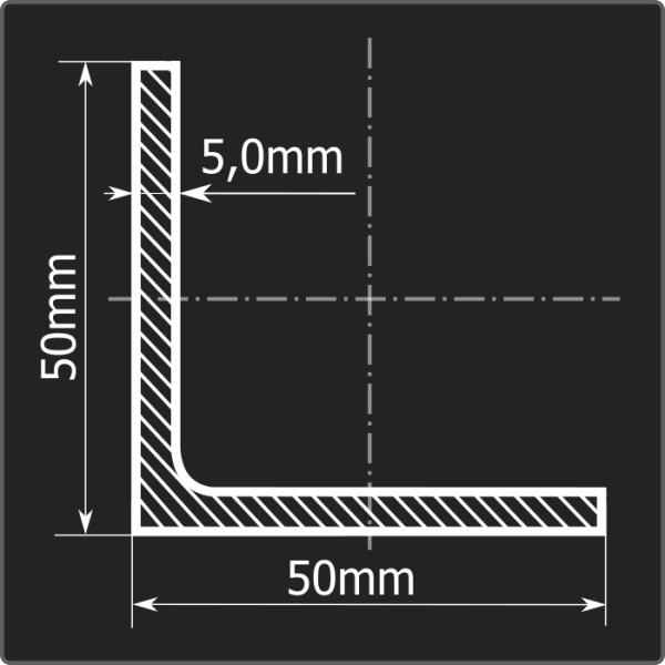 Угол 50*50*5,0 ст.3сп 12м ГОСТ 535-2005/ГОСТ 8509-93