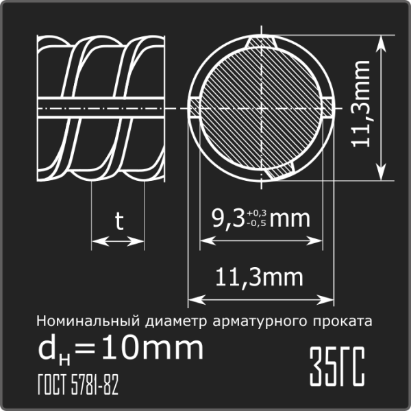 Арматура 10,0 35ГС ГОСТ 5781-82 6м Арматура 10,0 35ГС ГОСТ 5781-82 6м