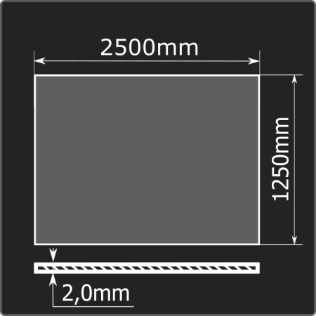 Лист горячекатаный 2,0*1250*2500 ст.3сп Феррум ГОСТ 16523-97