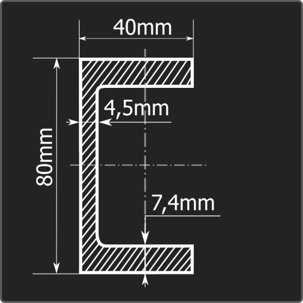 Швеллер 8П ст.3пс 12м ГОСТ 535-2005/ГОСТ 8240-97