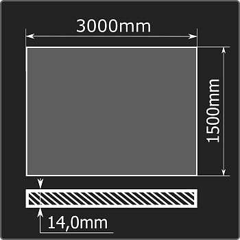 Лист горячекатаный 14*1500*3000 ст.3сп Феррум ГОСТ 14637-89